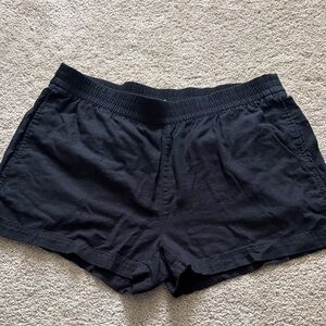 Old Navy Black Elastic-Waist Linen Shorts